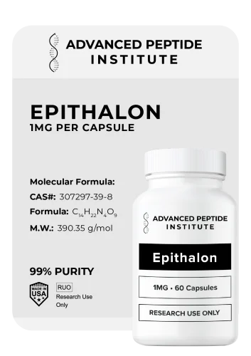 Epithalon research peptide capsules — 99% purity, RUO — Advanced Peptide Institute